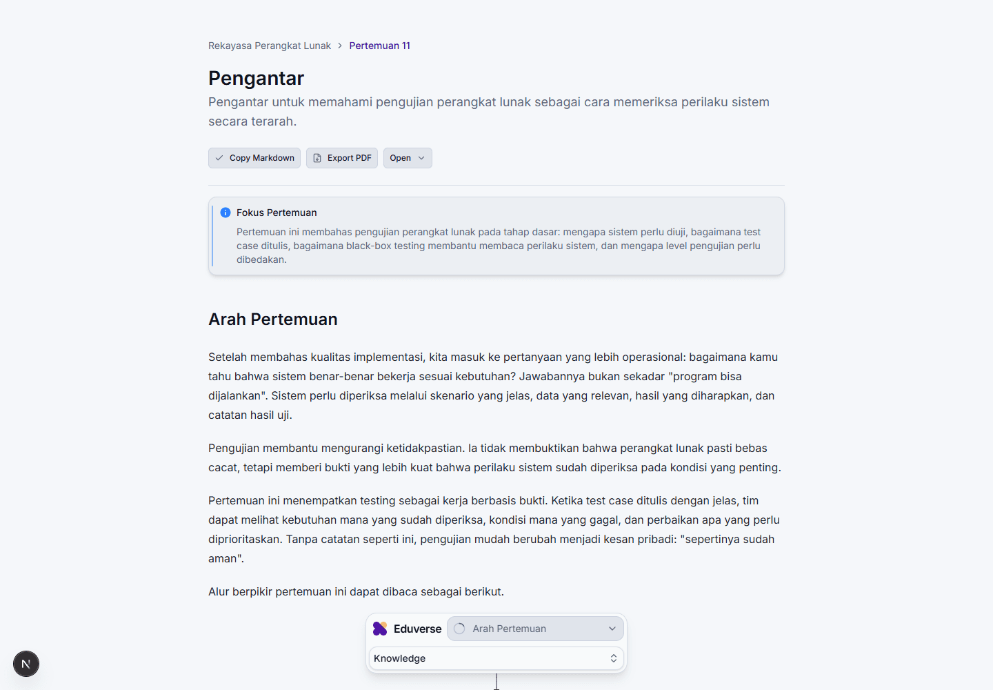 State Copy Markdown berhasil pada desktop